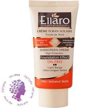 کرم ضد آفتاب الارو رنگی فاقد چربی SPF30 ا Ellaro sunscreen oil free SPF30 cream 40ml