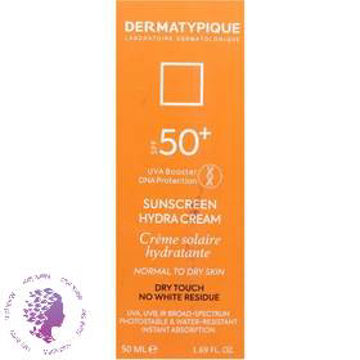 کرم ضدآفتاب بی رنگ هیدرا پوست خشک و حساس درماتیپیک Spf50 ا Dermatypique Sunscreen Hydra Cream Spf50