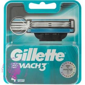 یدک تیغ اصلاح مدل مچ 3 ژیلت 4 عدد ا Gillette MACH3 4pIC