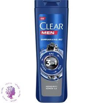 شامپو مو، بدن و صورت حاوی زغال فعال کلیر 400 میل ا CLEAR MEN 3 IN 1 HAIR SHAMPOO, BODY & FACE WASH WITH ACTIVATED CHARCOL 400 ML