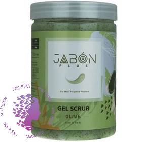 ژل اسکراب زیتون مناسب صورت و بدن 750گرم ژبن پلاس ا Jabon Plus Olive Gel Scrub For Face And Body 750g