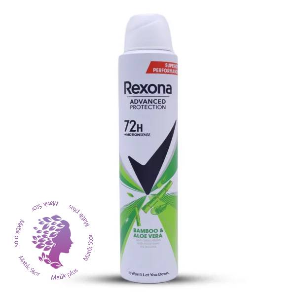 اسپری بدن ضد تعریق رکسونا 72H ساعته ضد باکتری و بو Bamboo & Aloe Vera Rexona