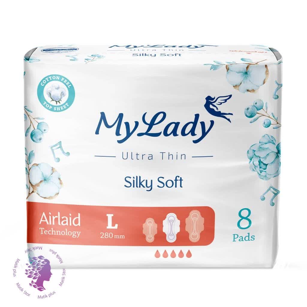 نوار بهداشتی ایرلید سیلکلی سافت سایز بزرگ مای لیدی 8 عدد