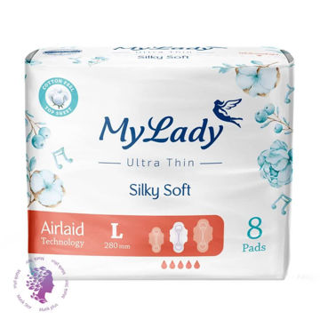 نوار بهداشتی ایرلید سیلکلی سافت سایز بزرگ مای لیدی 8 عدد