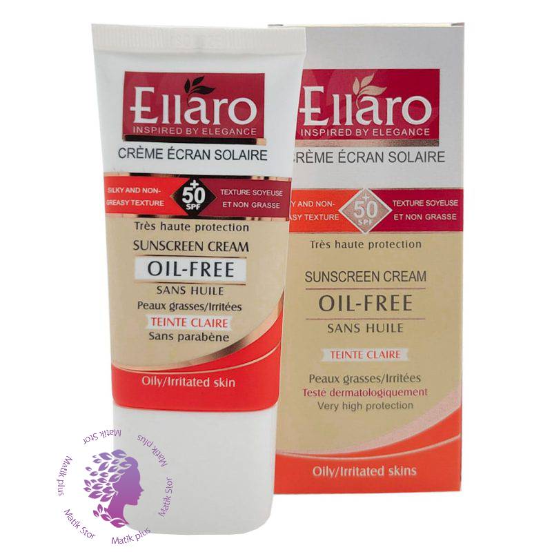 کرم ضد آفتاب رنگی بژ روشن SPF50 الارو پوست چرب 40 میل