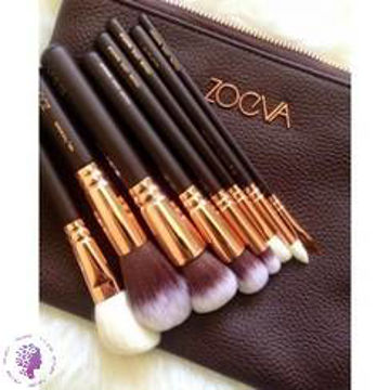 ست براش 14 تکه کیف دار رنگ صورتی