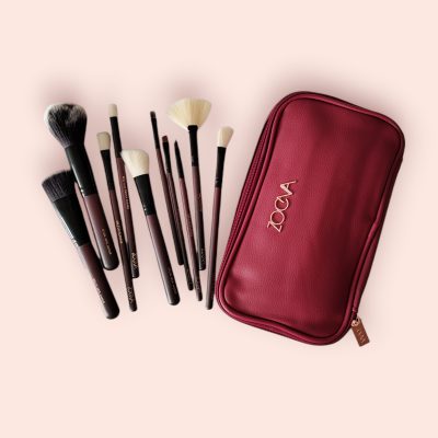 ست براش 9 تکه کیف دار رنگ قرمز