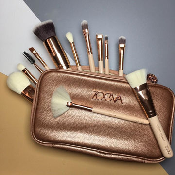 ست براش 9 تکه کیف دار رنگ صورتی