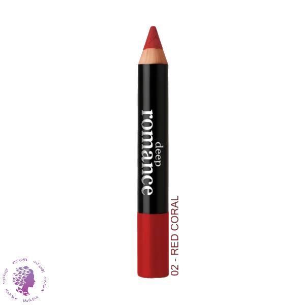رژ لب مدادی براق  شماره G02 رنگ RED CORAL همراه تراش