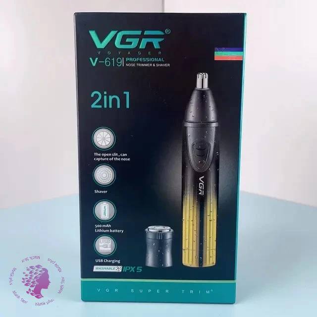 موزن گوش و بینی وی جی آر مدل V619 با تکنولوژی برش مستقیم و ضد آب