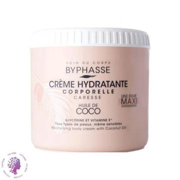کرم مرطوب کننده بدن بایفاس حاوی روغن نارگیل مناسب انواع پوست 500 میل BYPHASSE MOISTURIZING BODY CREAM WITH COCONUT OIL